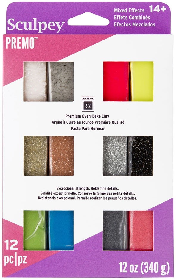 Polyform Premo Sculpey Polymer Clay Multipack 1oz 12/Pkg-Mixed Effects