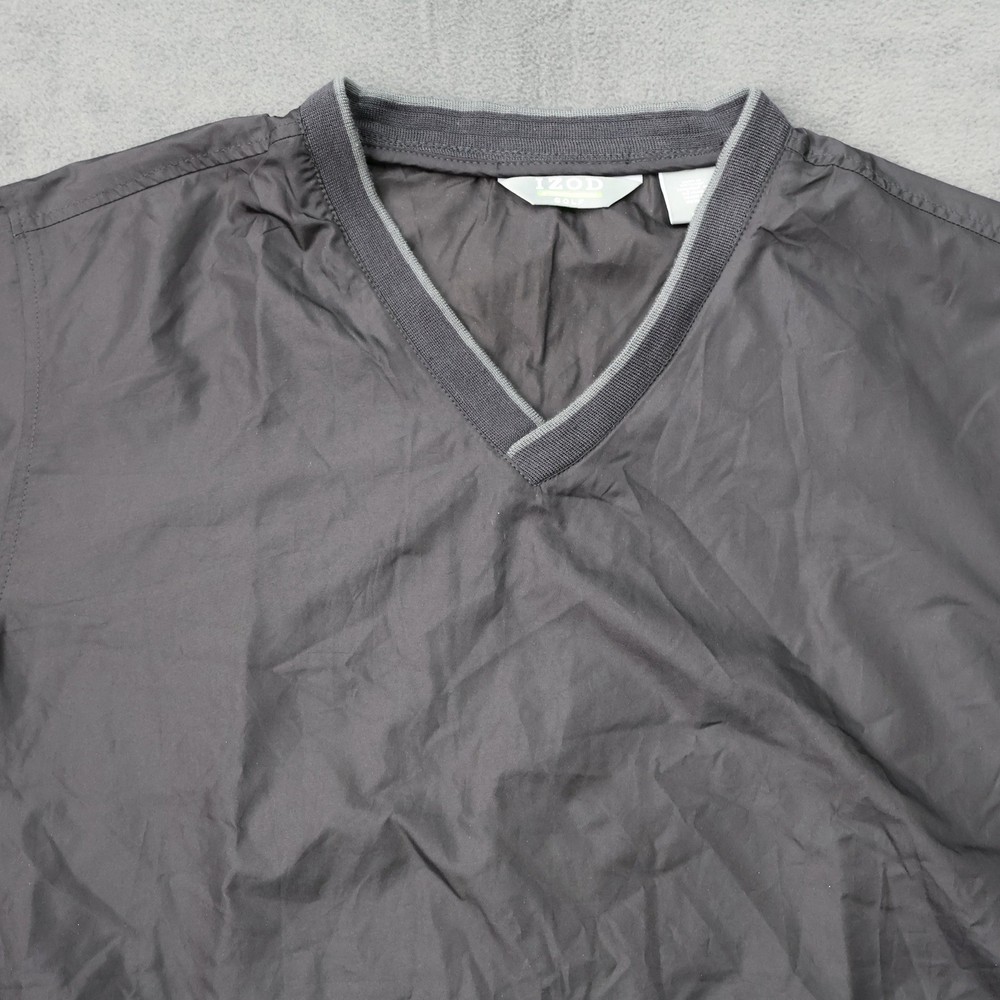 IZOD Golf X-Treme Function Windbreaker Pullover Mens Small Gray V-Neck Jacket