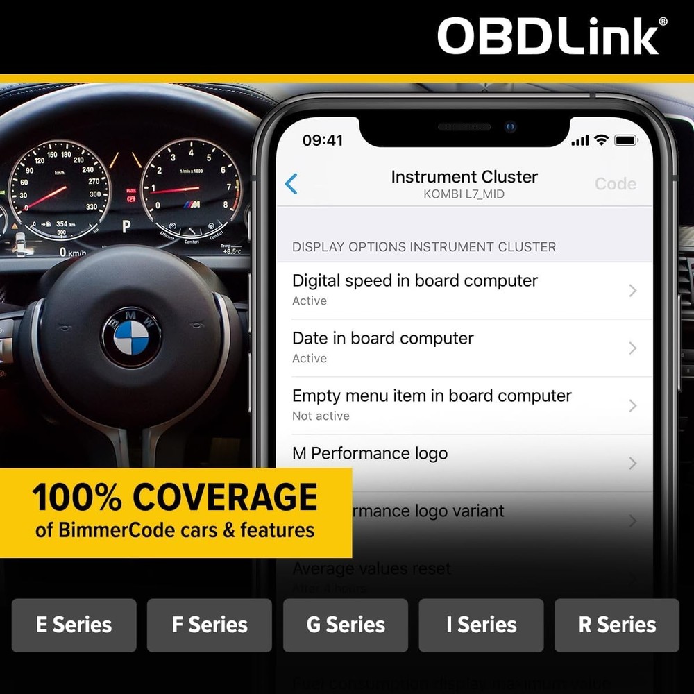 OBD2 Adapter BMW Mini Bimmercode Bluetooth Scanner iOS Android Car Coding Tool