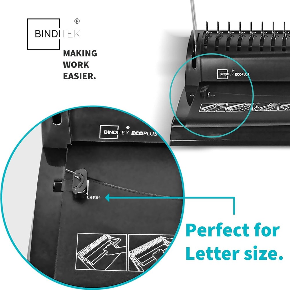 Binditek - ECOPLUS - Manual Comb Binding Machine - 19 Holes - 145 sheet binding