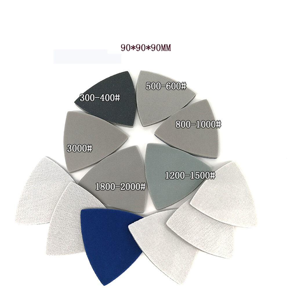 300-3000Grit 90mm Mouse Sanding Sheets Triangular Sponge Sander Pad Wet Dry Sand