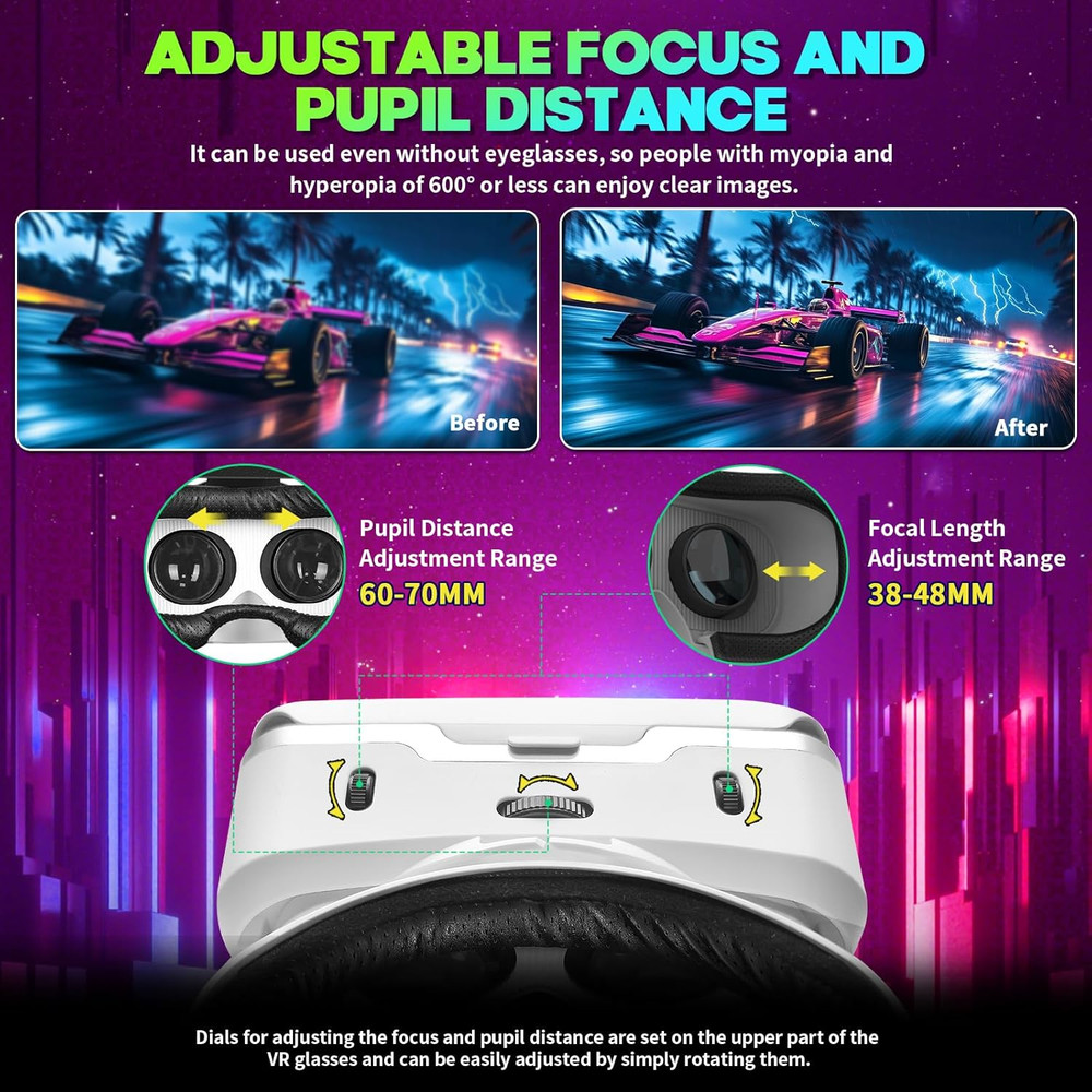 VR Headset for Smartphones with Bluetooth Controller, HD Aspheric Lens | Adjusta