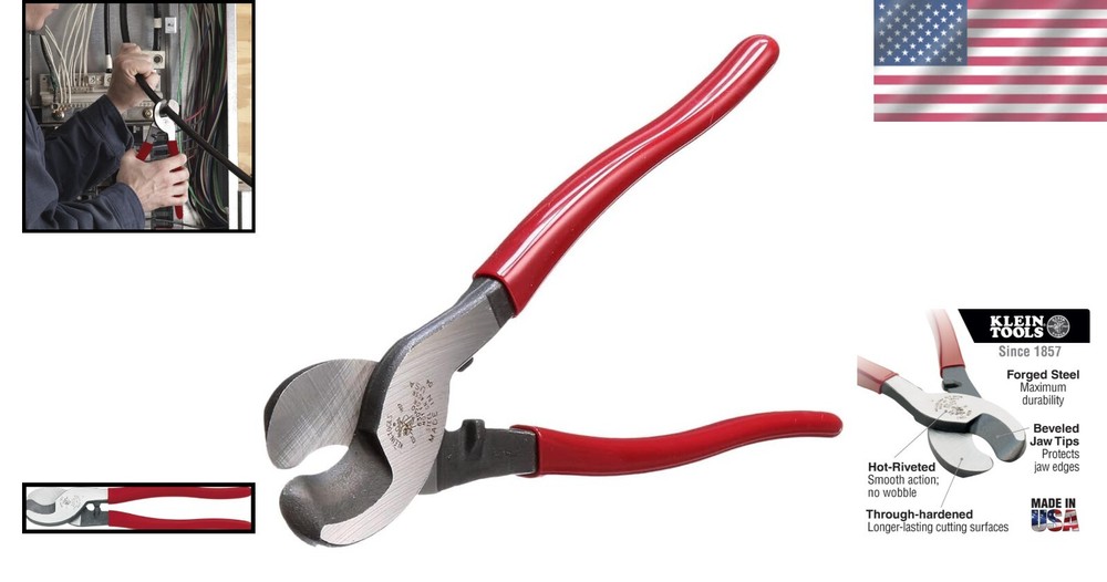 Heavy-Duty Cable Cutter for Aluminum, Copper & Communication Wire - Klein Tools