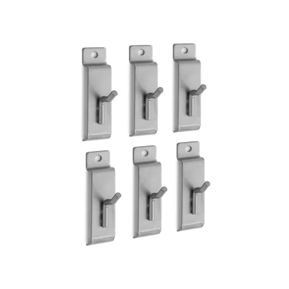 1 In. Slatwall Accessories Single Hooks (6-Pack)