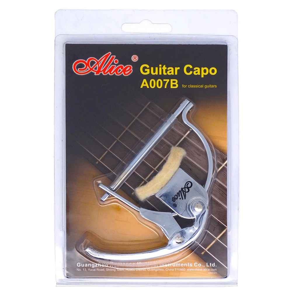 Alice Chrome Metal Wool Pad Classical Guitar Capo