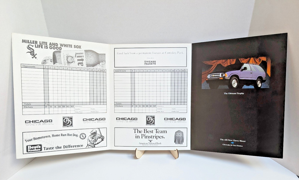 1995 MLB Chicago White Sox Scorecard