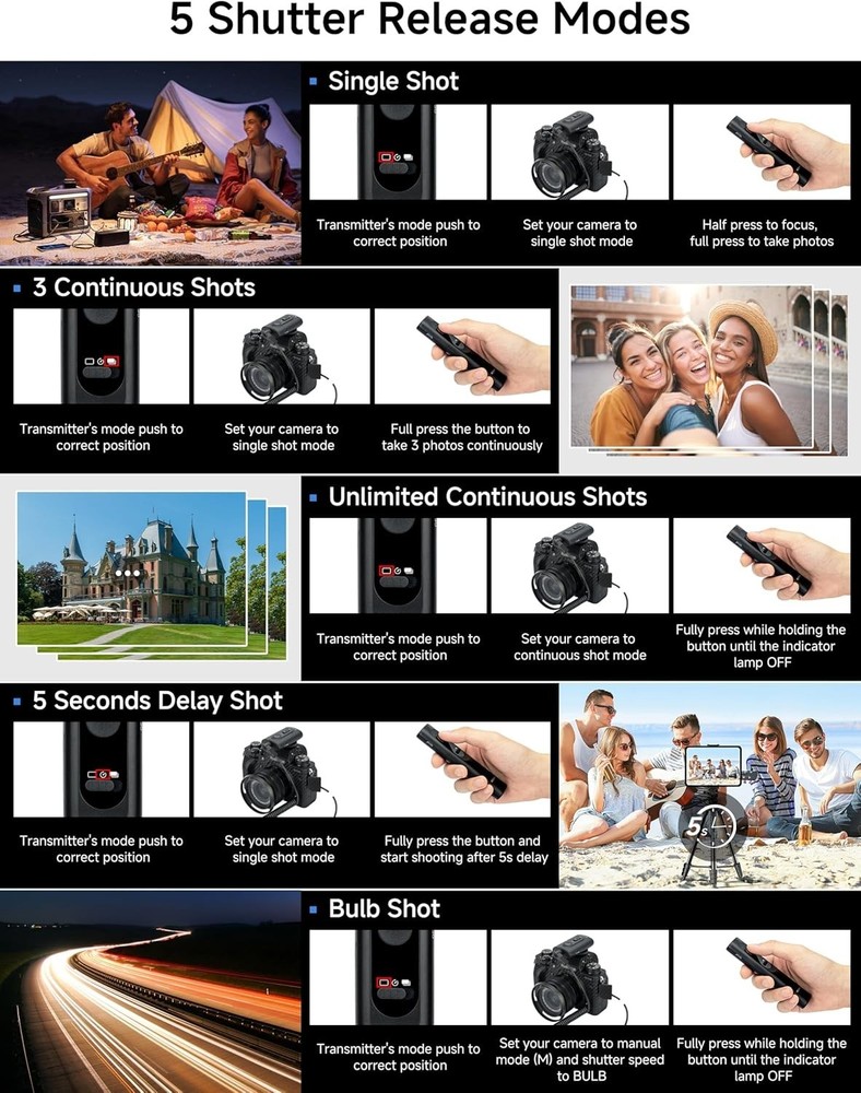 164' Wireless Shutter Release for Olympus OM-1 Mark II, E-M1X - Ergonomic Remote