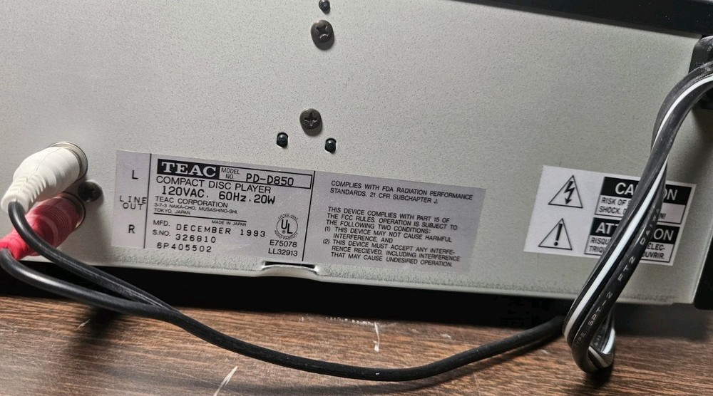 Teac Component Disc Multi Player 5 Disc PD-D850 No Remote - Tested & Working!