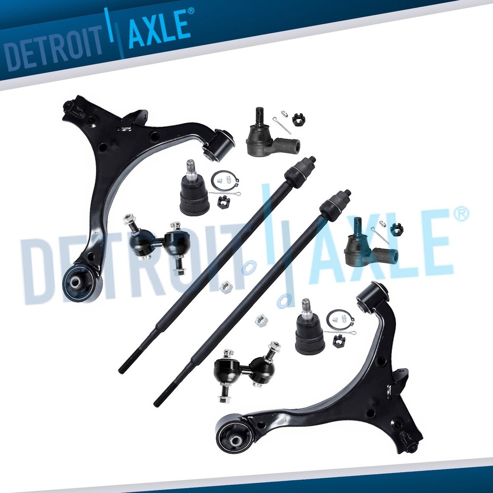 Front Lower Control Arms Sway Bars Tie Rod Ends Kit for 2003-2011 Honda Element