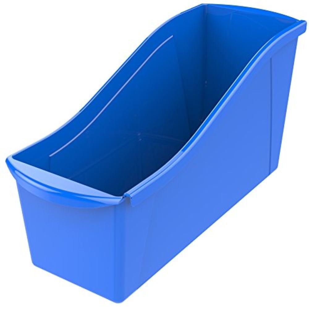 Large Book Bin, Interlocking Plastic Organizer for Home, Office and Classroom...
