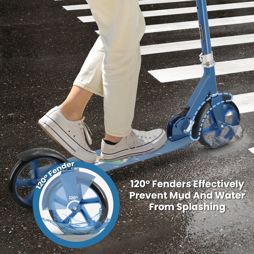 Kick Scooters for Teens & Adults Foldable Adjustable Handlebar 8" Wheels Scooter