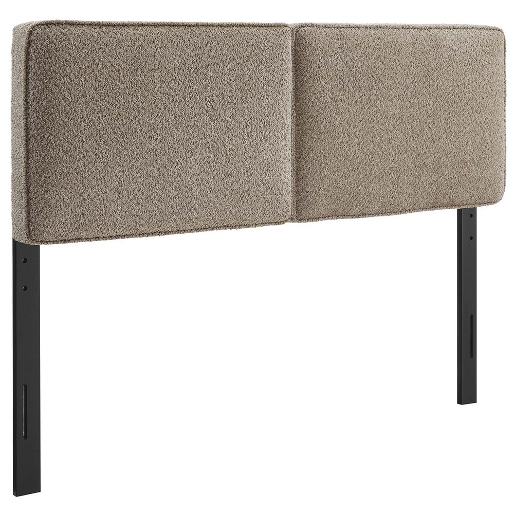Modway Lindee Boucle Fabric Full Headboard in Oatmeal