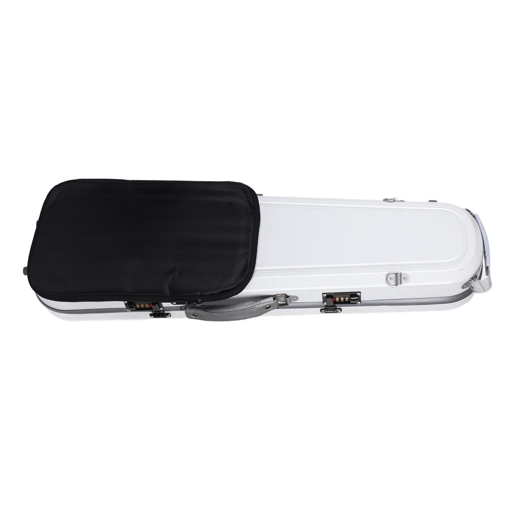 4/4 Violin Case White Carbon Fiber Violin Storage Box with Passwork Lock Strap