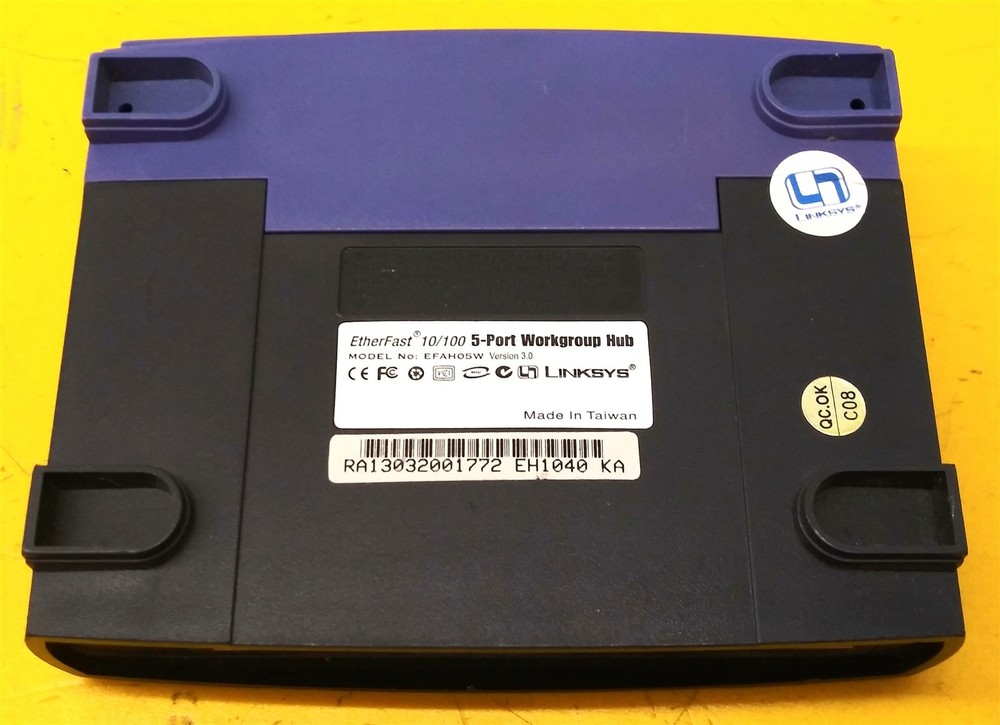 ⭐️⭐️⭐️⭐️⭐️ Linksys EFAH05W EtherFast 10/100 5-Port Ethernet Hub