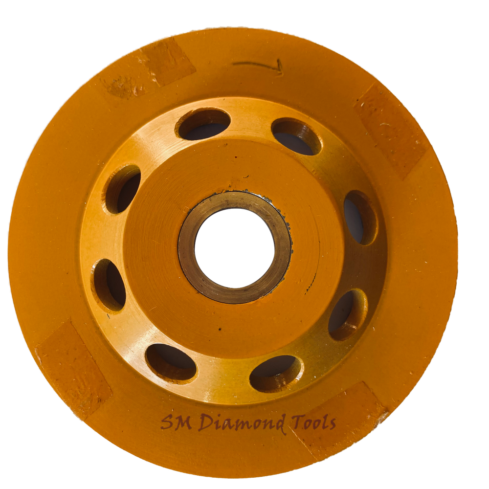 4" Premium Double Row Cup Wheel 5/8"-7/8" Arbor Concrete Surface Grinding