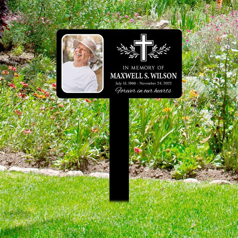 Memorial Cross Stake, Memorial Plaque Stake, Personalized Memorial Maker
