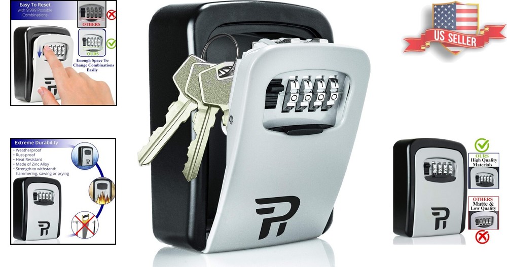 2-Pack Wall-Mount Key Lock Box – Durable Combination Storage for Home & Office