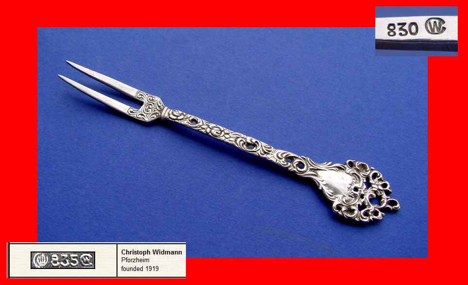 Serving fork with pierced decor, C. Widmann, 830 Silver B67