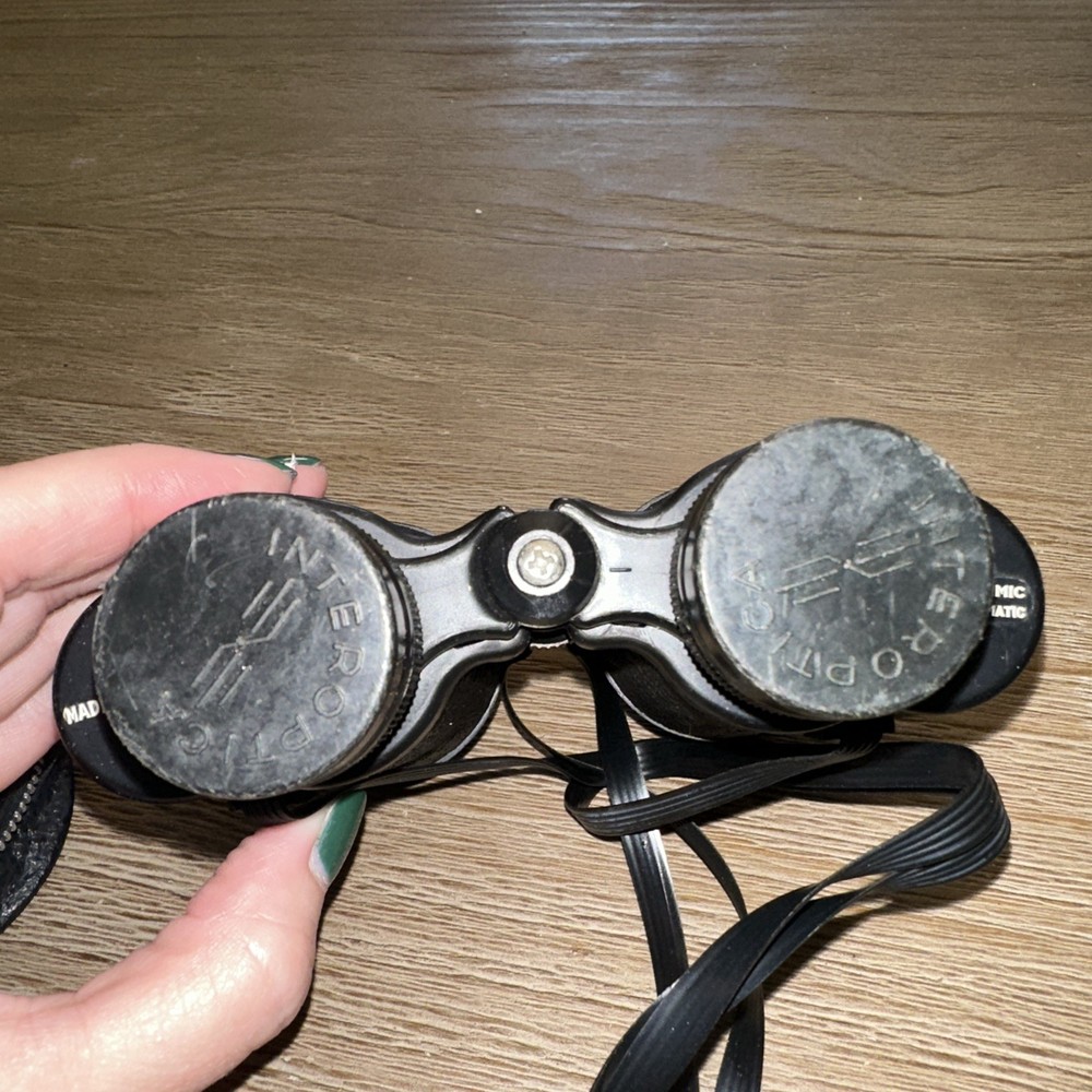Interoptica Black Compact Size Panoramic Non Prismatic Binoculars w/ Case Italy
