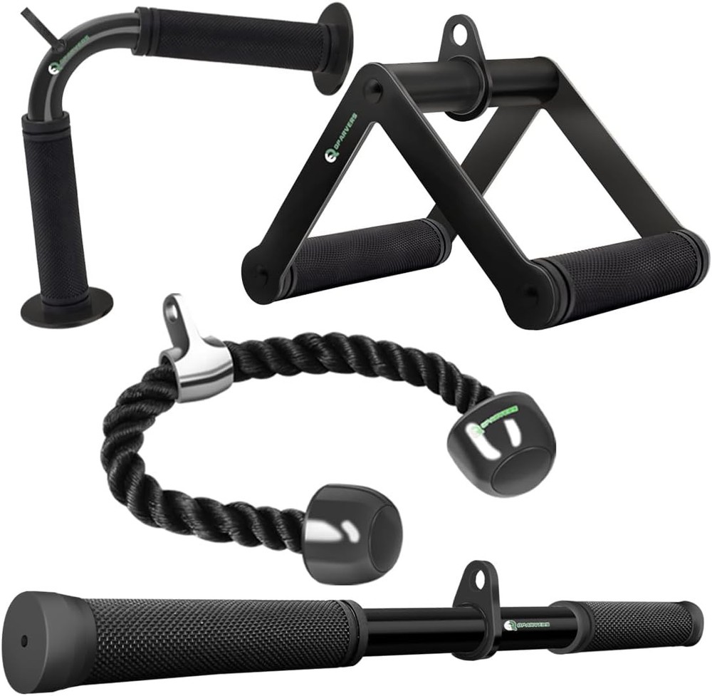 Cable Machine Attachment Set LAT Pulldown Attachments Weight black-4.0