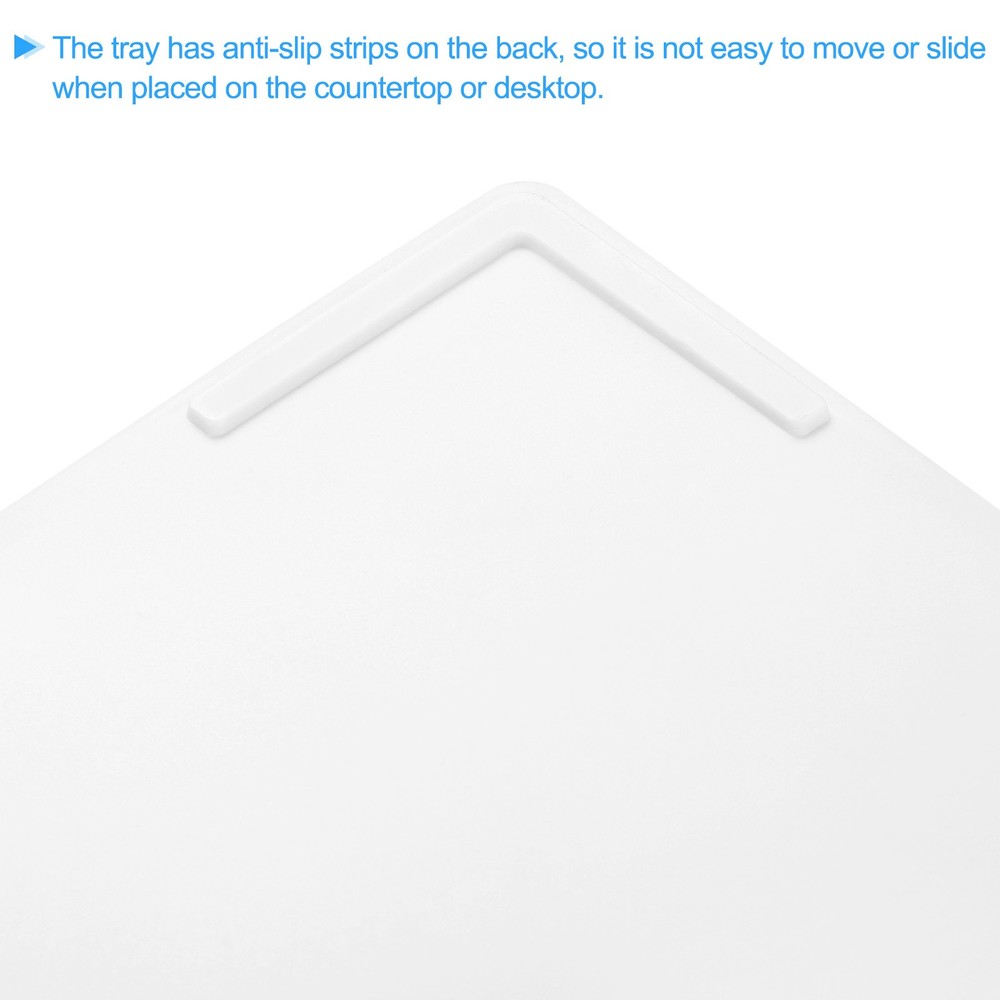 4" x 8" Small White Mini Tray Plastic Rectangular Wooden Serving Trays White