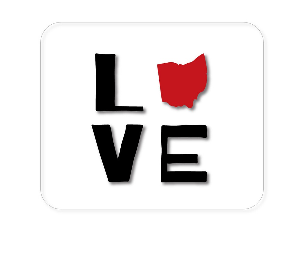 CUSTOM Mouse Pad 1/4 - Ohio - Love Black & Red