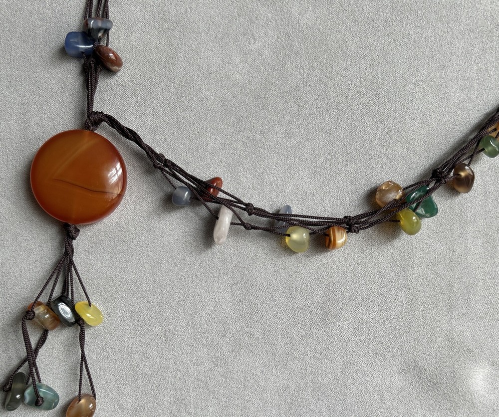 Stunning Agate / Mixed Gemstone Statement Pendant/ Necklace