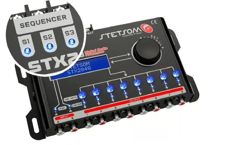 Stetsom STX2848 Digital Audio Processor Crossover Equalizer 2 Channels 8 Way