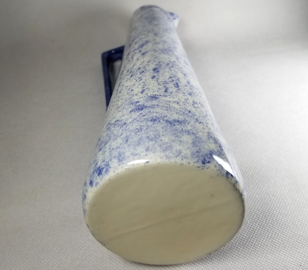 Blue & White Spongeware Stoneware Pitcher