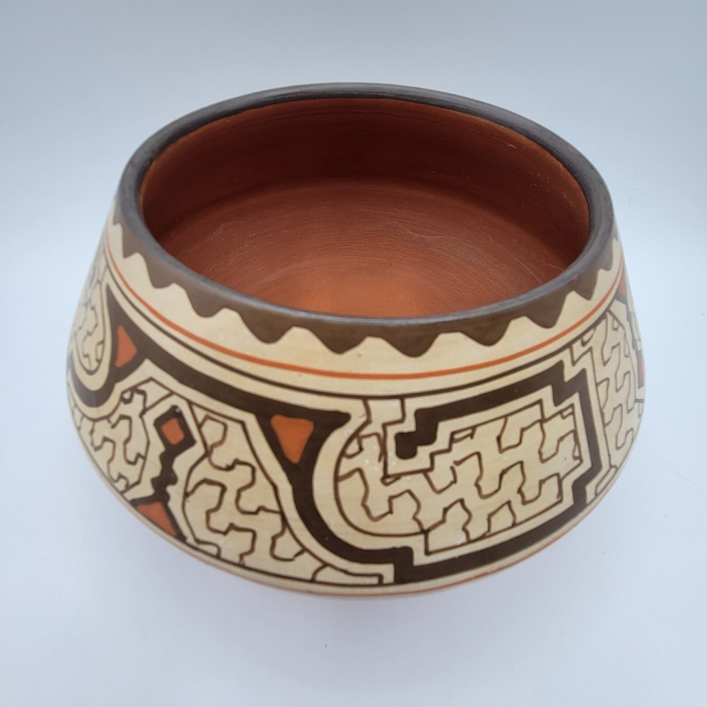 Shipibo Conibo Peruvian Pottery Bowl Handmade