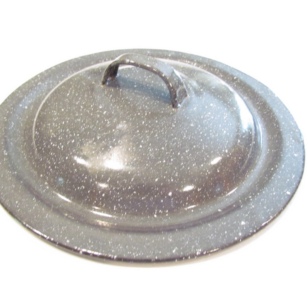 Gray Speckled Enamelware Replacement Handle Top Pot Lid 7 3/4"