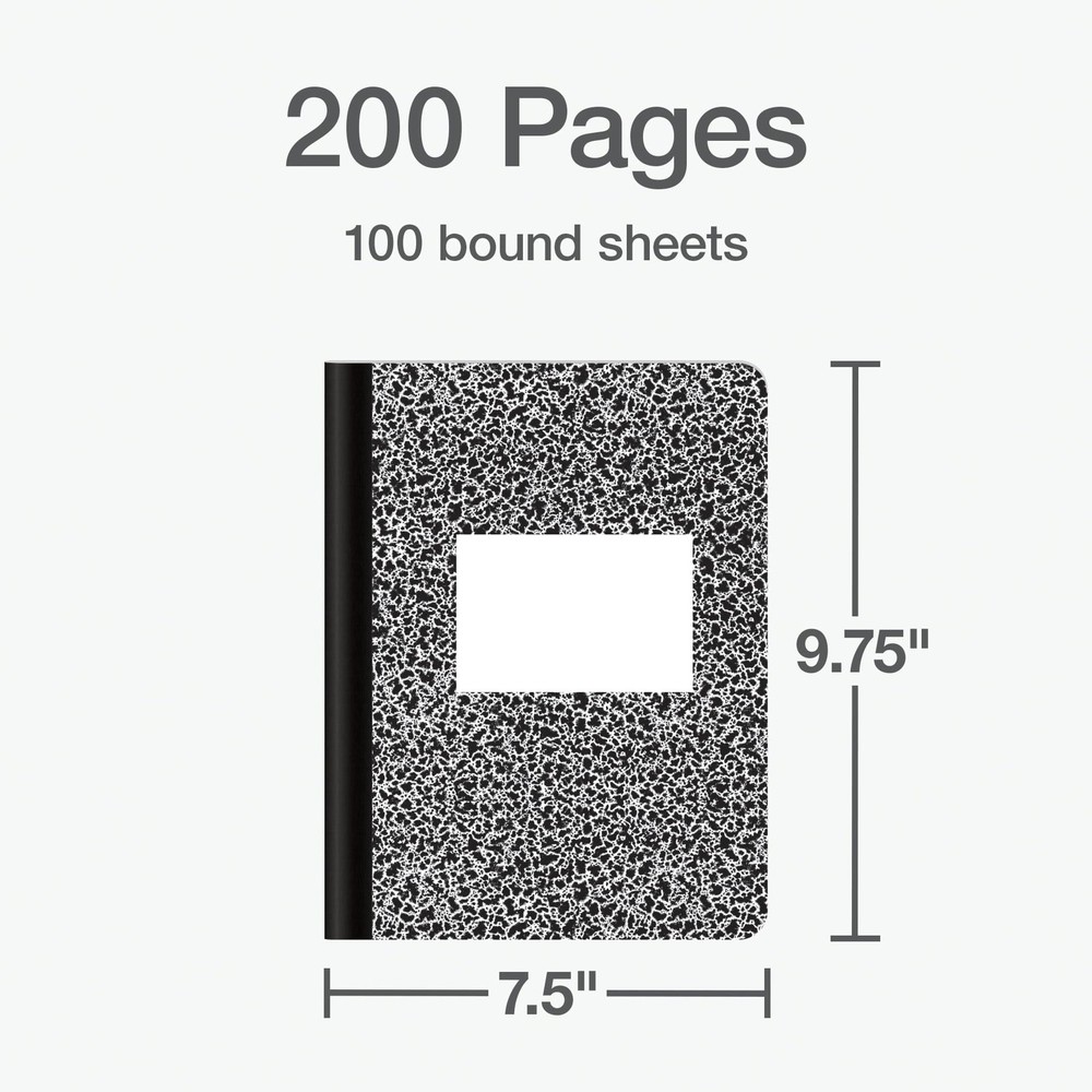 Ruled Notebooks For , 100 Sheets, Primary Writing, 2 Pack, Black