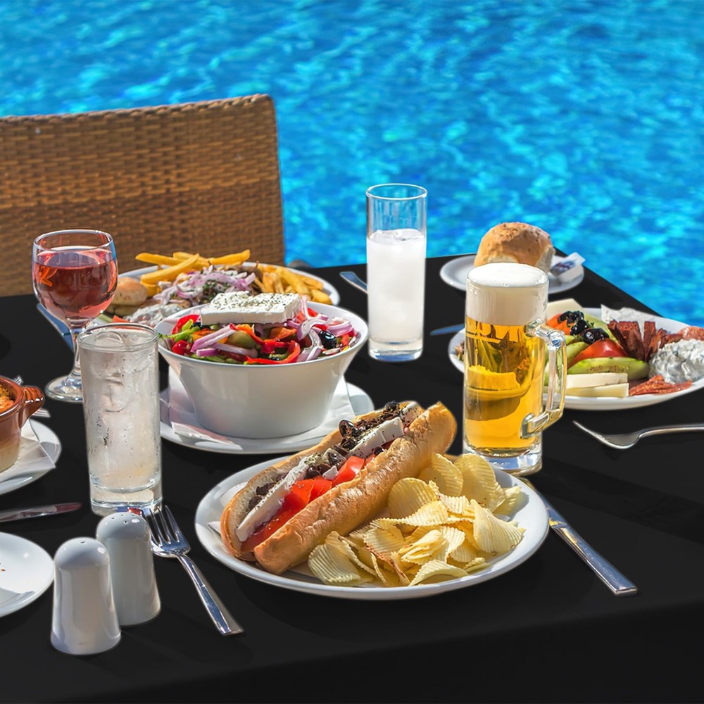 homing Rectangle Vinyl Tablecloth, Waterproof 84" x 60" (Rectangular), Black