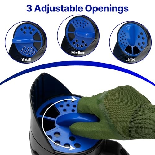 3-Adjustable-Setting Handheld Spreader, Multi-Use Lawn Spreaders for