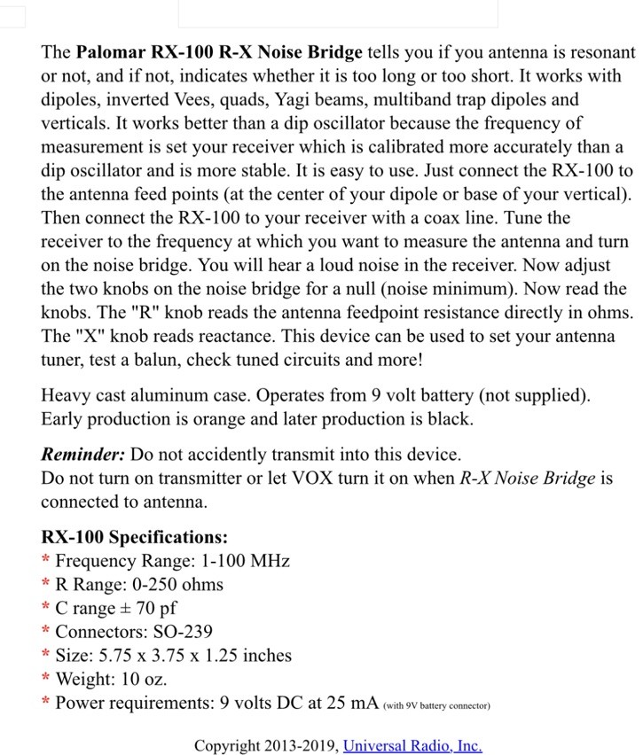 Palomar Noise Bridge