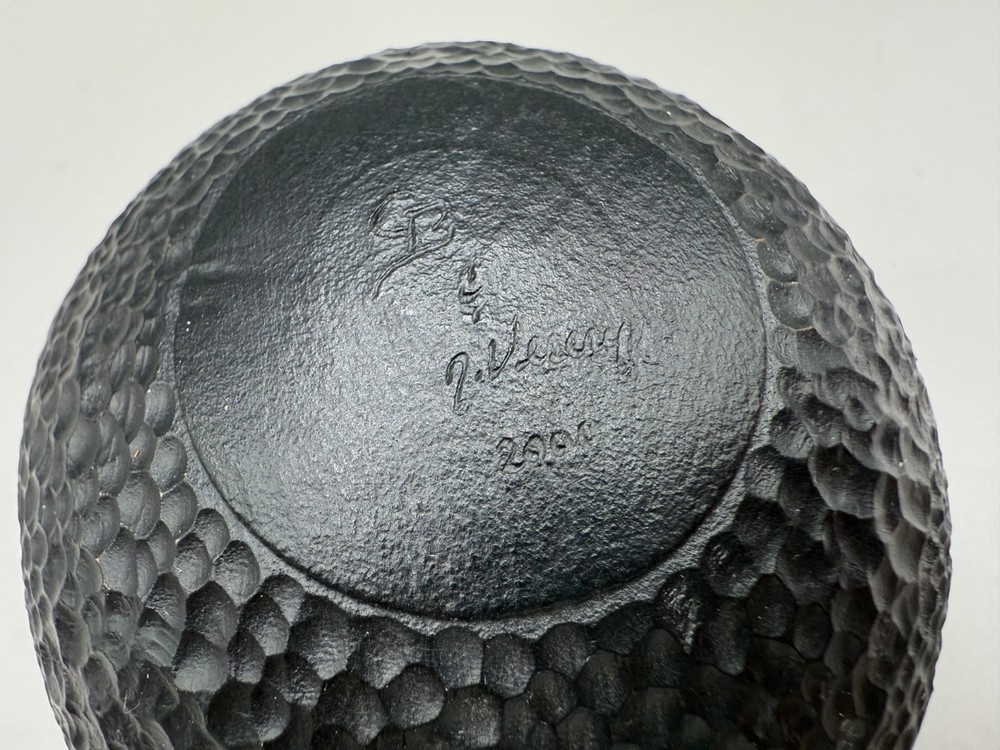 ESTATE ABSTRACT ART POT PLASTIC OR NUT SHELL EGGS SIGNED STUDIO 2001 UNIQUE