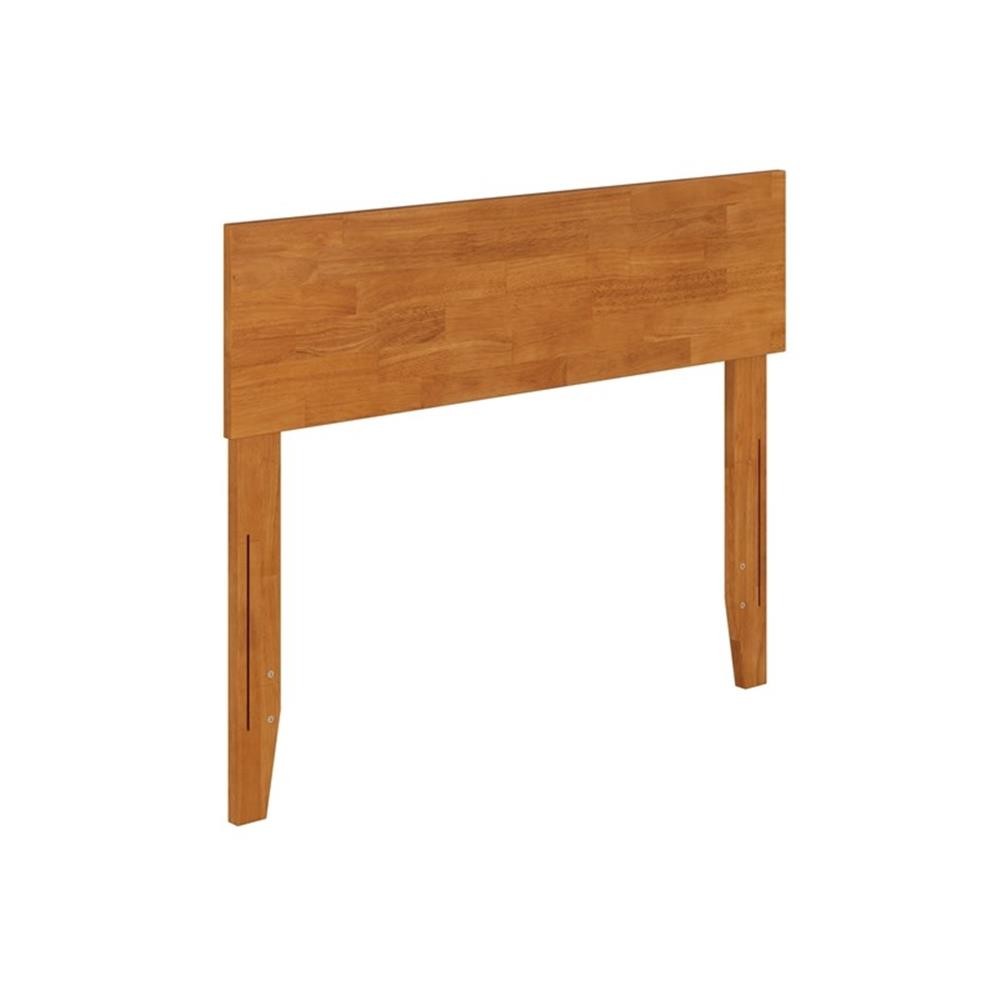 Pemberly Row Twin Modern Solid Wood Panel Headboard in Light Toffee