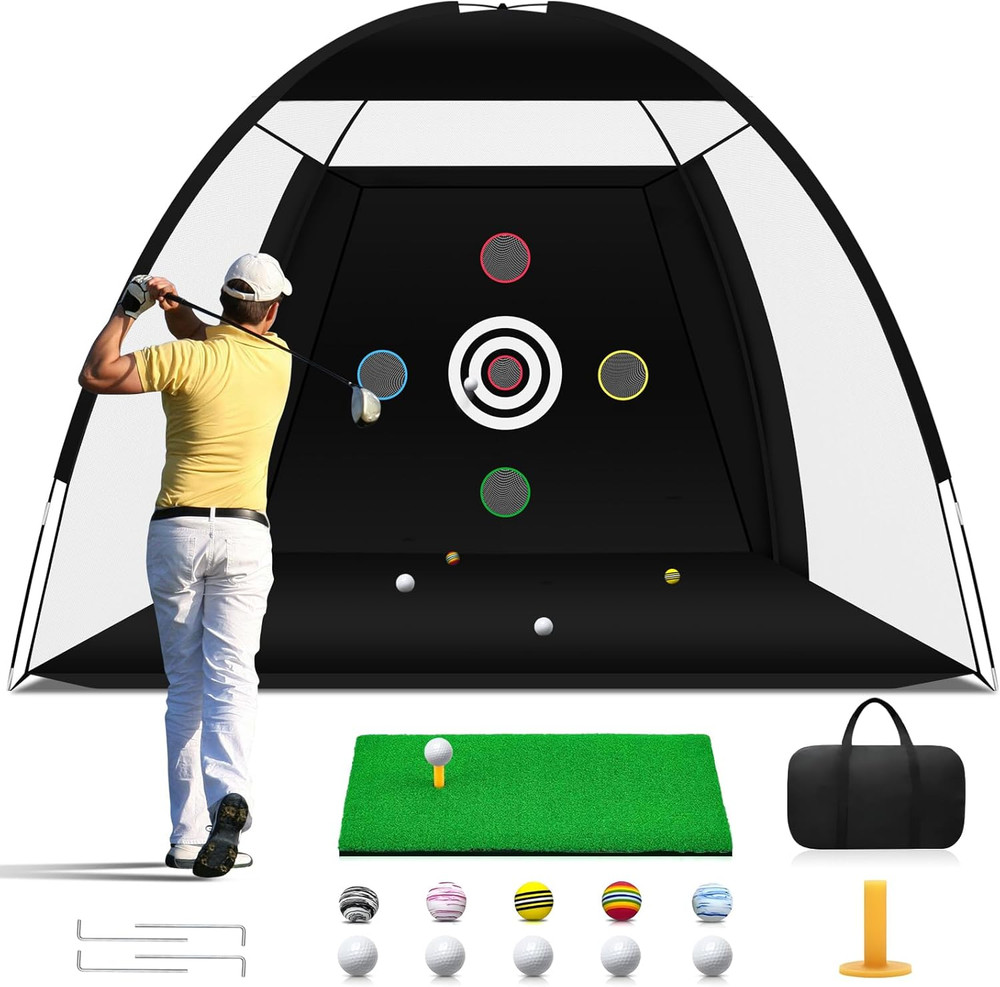 Golf Practice Net with Mat & Accessories - Perfect for Backyard Training