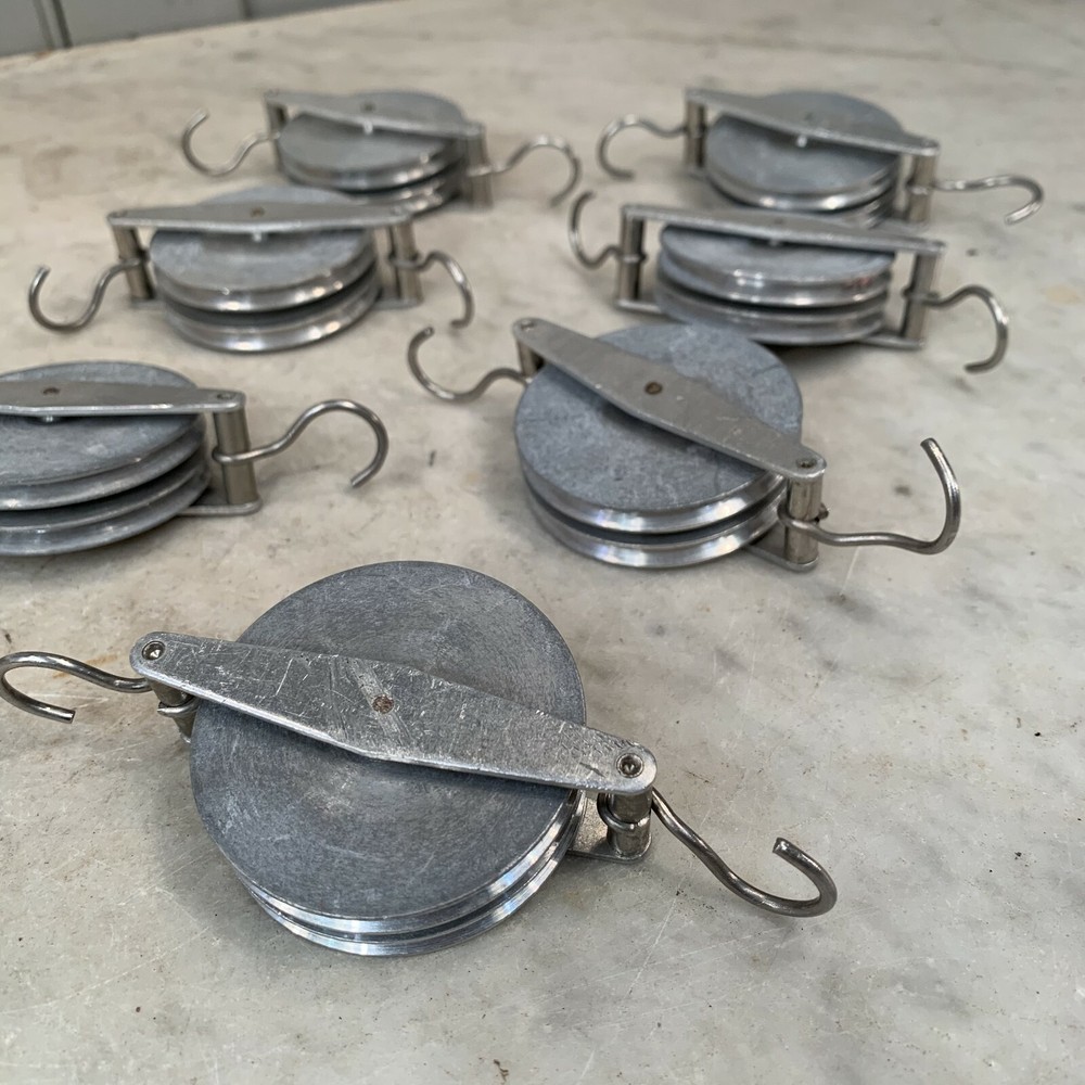 Set of 7 aluminium pulleys