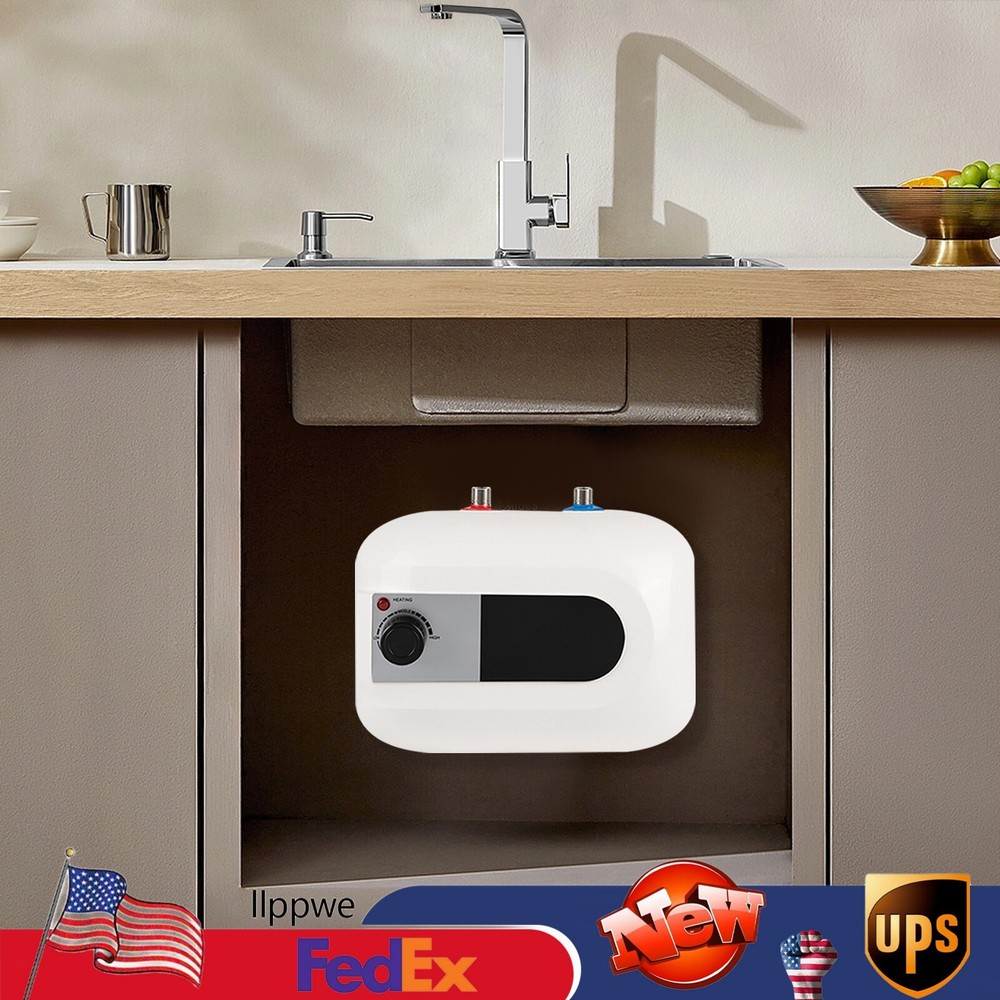 1.6Gal Electric Mini-Tank Water Heater Storage type Hot Water Heater Kitchen RVs