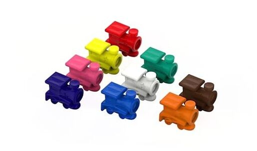 Mexican Train Marker Accessory - Assorted Colors - Replacement Plastic 9 Pack