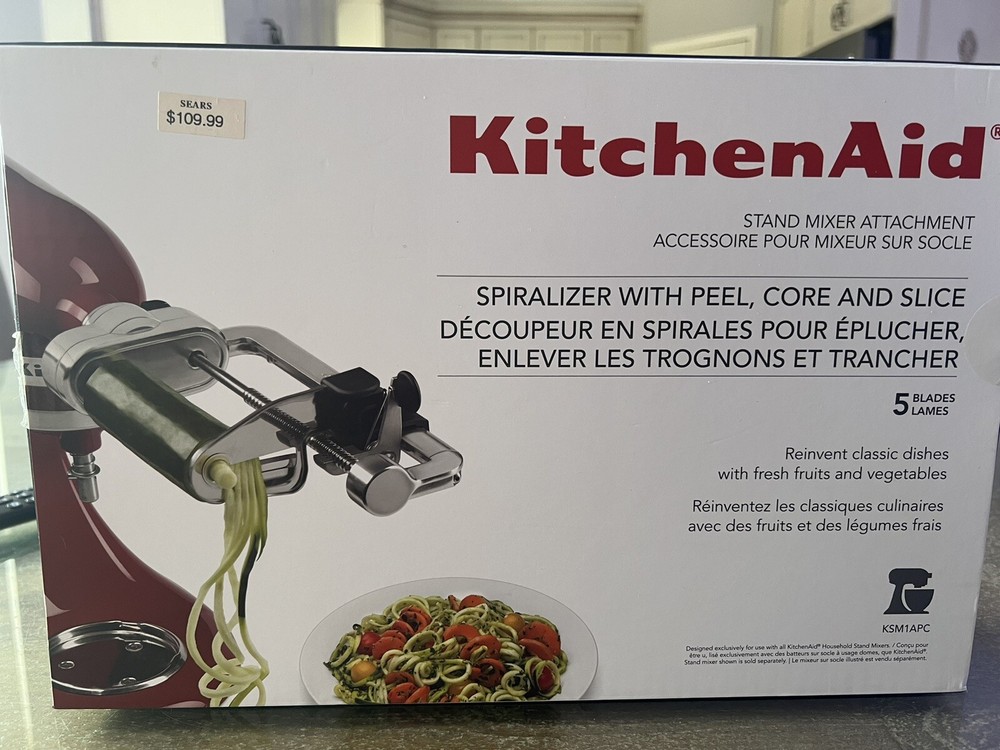 KitchenAid: 5-Blade Spiralizer w/Peel, Core & Slice Attachment for Stand Mixer