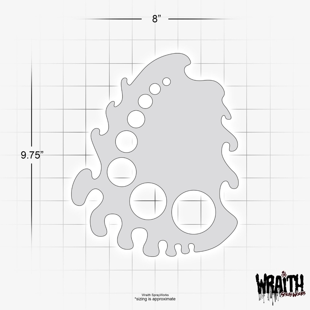 Freehand Shield #3 - Reusable Airbrush Stencil Template