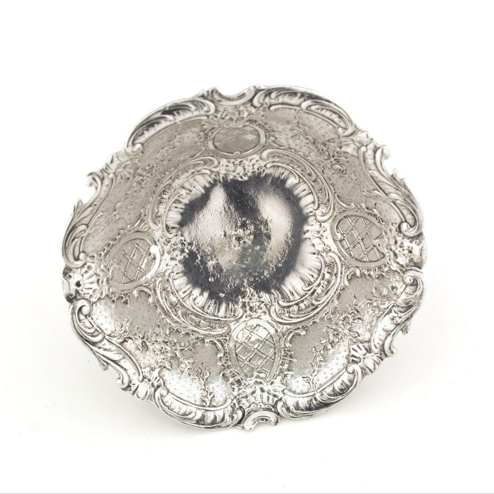 Ornate German Solid Sterling Silver Bowl. Hanau. 1900.