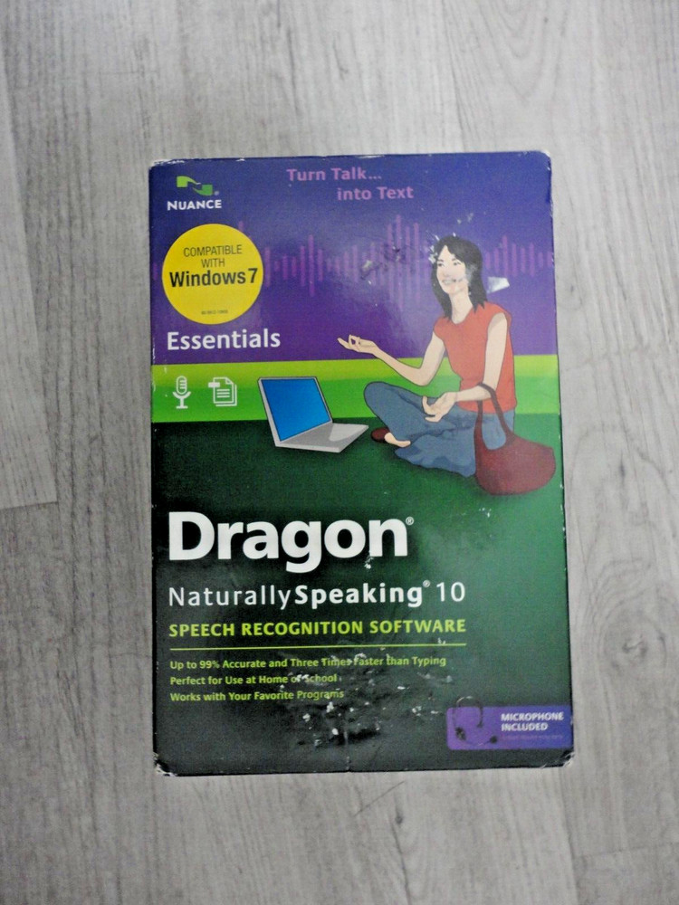 Nuance Dragon Naturally Speaking 10 Speech Recognition Software & Microphone