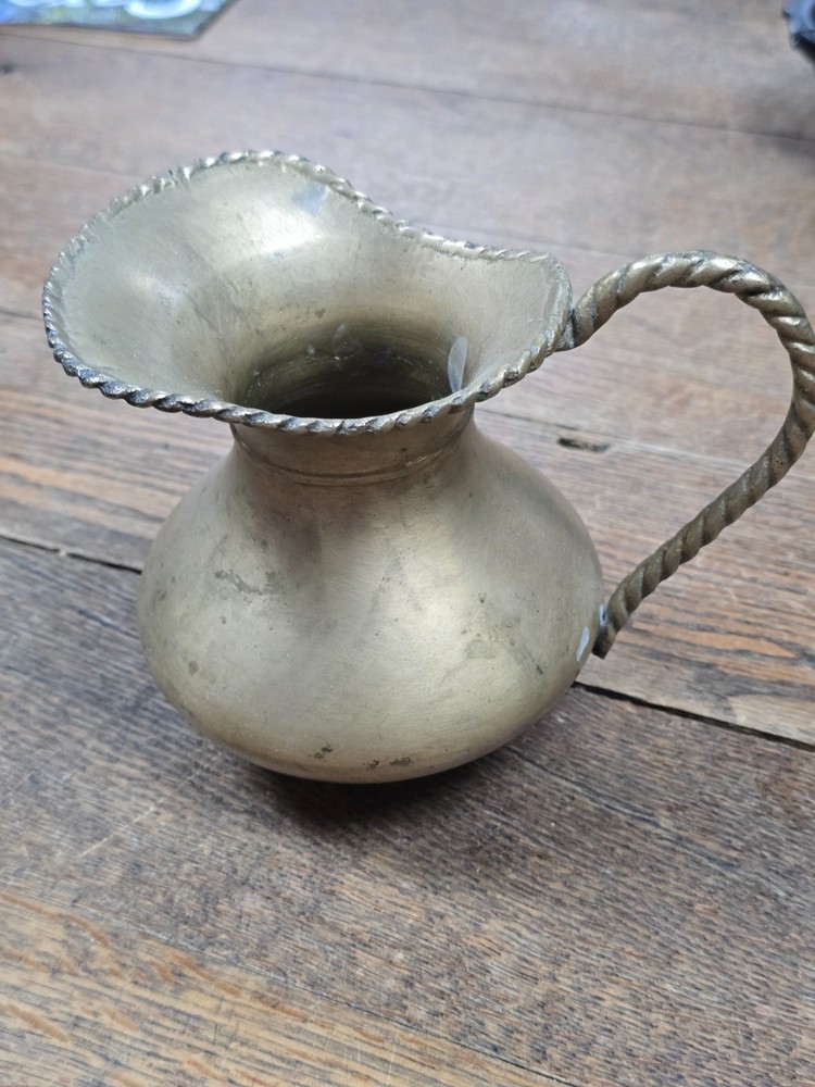 ✅ Small Brass Pitcher with Rope Handle 5" Tall * INDIA