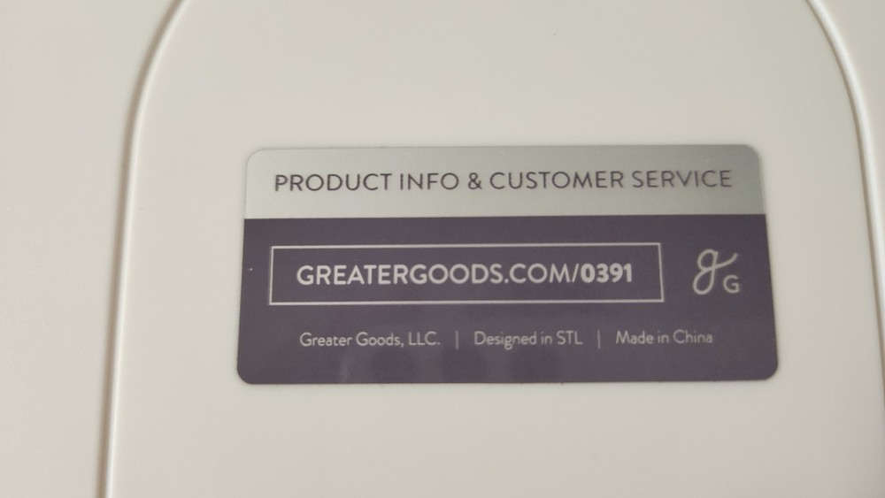 "Greater Goods" smart scale (digital/composition scale). With batteries.