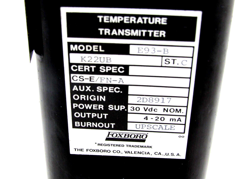 NEW FOXBORO E93-B TEMPERATURE TRANSMITTER E93B