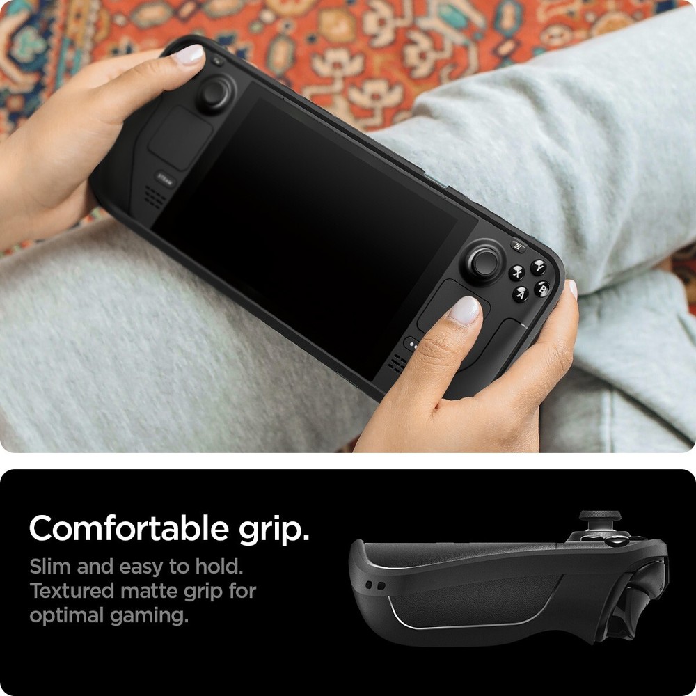 For Steam Deck | Spigen Rugged Armor Shockproof Case with Wriststrap