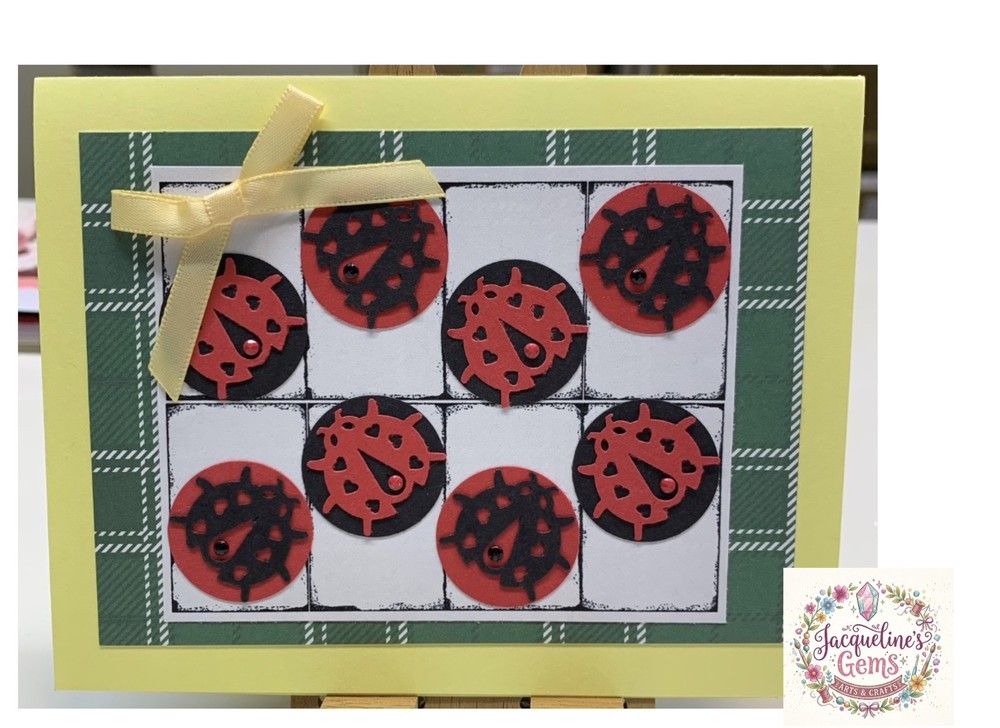 LADYBUG CIRCLES Handmade Greeting Card